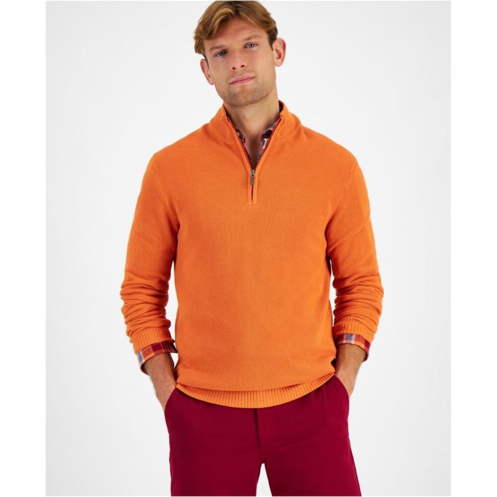 Club Room Mens Quarter-Zip Textured Sweatshirt, NWT